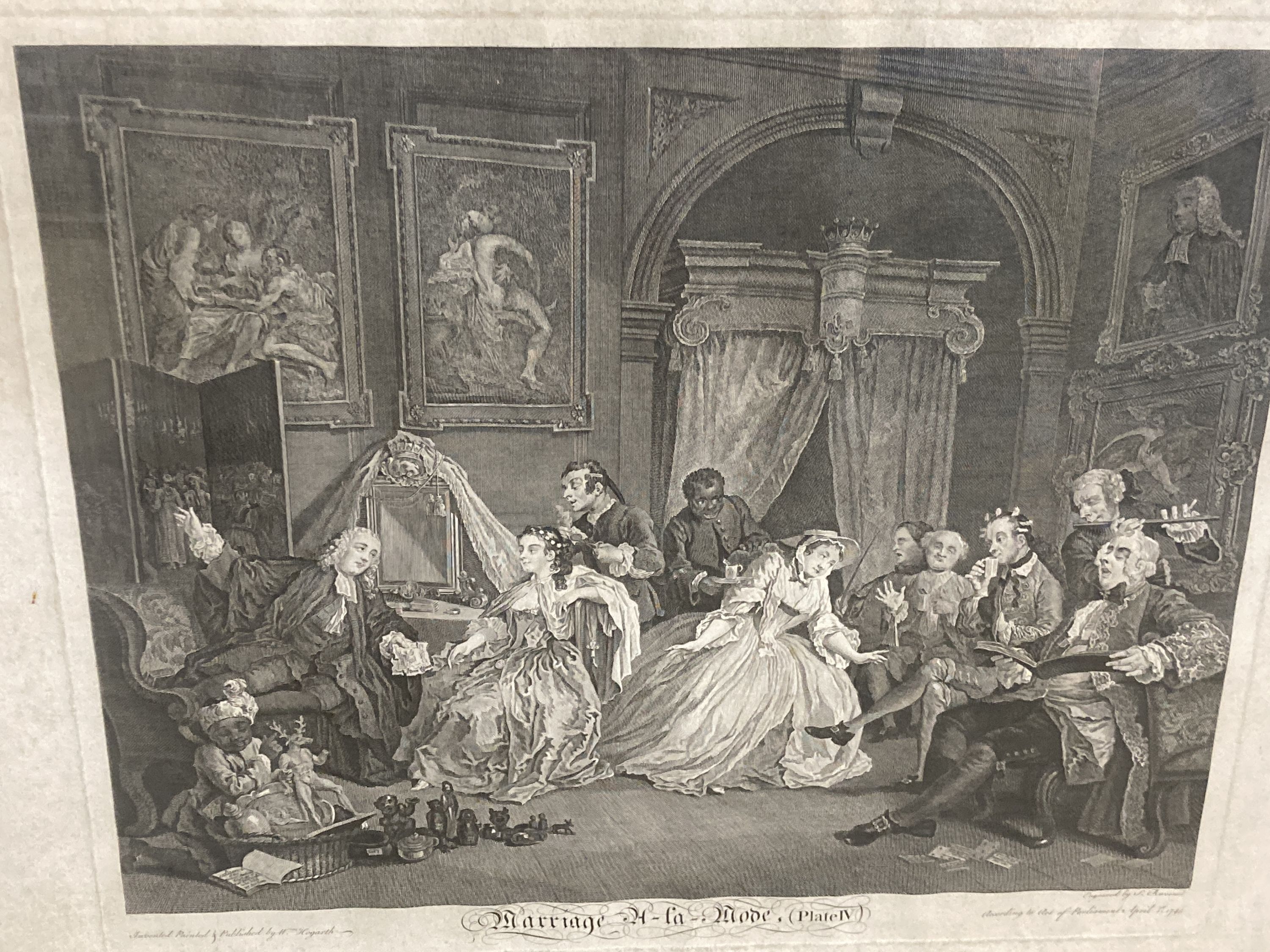 After Hogarth, a set of 6 engravings, Marriage A-La Mode, 38 x 46cm